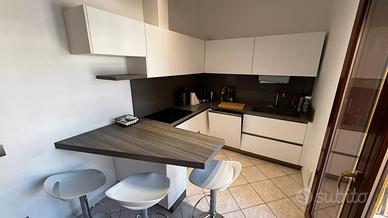 Cucina moderna angolare con elettrodomestici