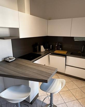 Cucina moderna angolare con elettrodomestici