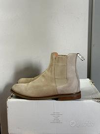 Stivali modello Chelsea beige Duke Dexter in pelle