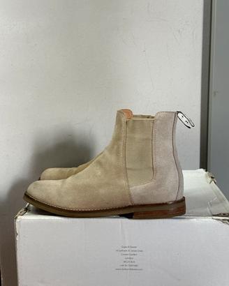 Stivali modello Chelsea beige Duke Dexter in pelle