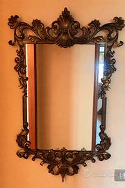 specchio vintage grande in ottone stile barocco