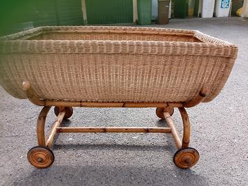lettino/culla bambu/giunco vintage