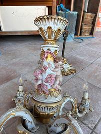 Lampadario in porcellana stile barocco