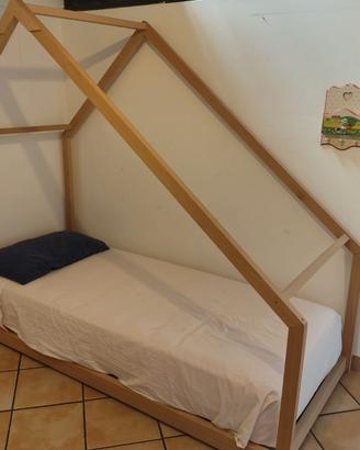 Struttura letto tipo tessuti a casetta