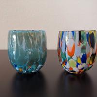 Coppia di bicchierini in vetro– stile Murano 
