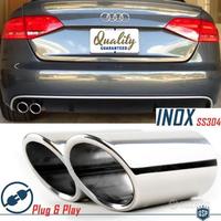 Coppia TERMINALI di Scarico per AUDI A4 B8 Cromati
