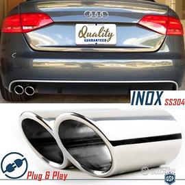 Coppia TERMINALI di Scarico per AUDI A4 B8 Cromati