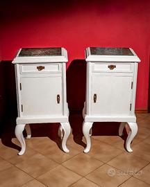 Comodini chippendale con marmo smeraldo