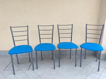4 sedie blu cobalto 
