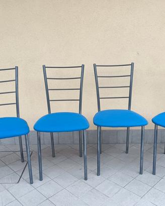 4 sedie blu cobalto 
