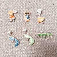 6 spille bigiotteria originale vintage collezione 