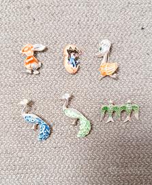 6 spille bigiotteria originale vintage collezione 