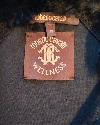 felpa nera zip oro cappuccio pelliccia