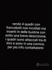  4 quadri con francobolli vintage  anni 70