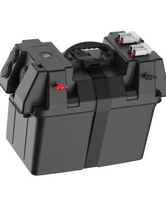 Box portabatteria multifunzione con 2 batterie 12v