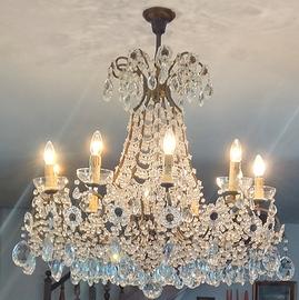 lampadario a dieci luci vintage