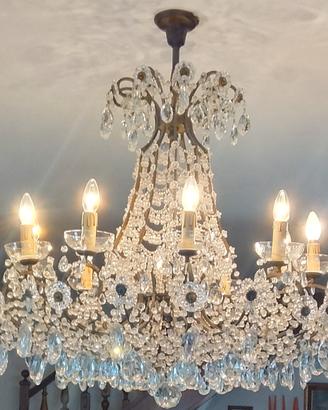 lampadario a dieci luci vintage