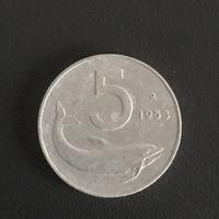 5 Lire Delfino molto rara