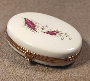 Portagioie ovale in porcellana di Limoges 