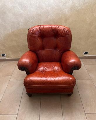 Poltrona vintage in pelle Chesterfield / Classica