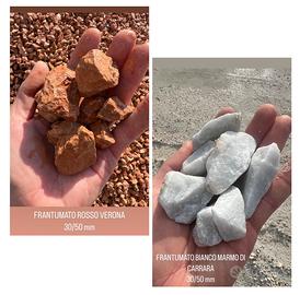 FRANTUMATO MARMO ROSSO E BIANCO 30/50 mm kg 25