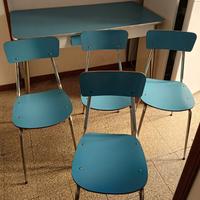 Tavolo con quattro sedie Anni '60