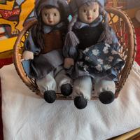 bamboline  con viso in ceramica 