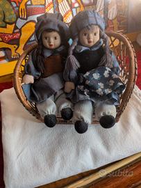 bamboline  con viso in ceramica 