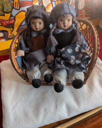 bamboline  con viso in ceramica 