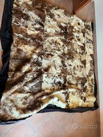Splendida coperta in vera pelliccia patchwork