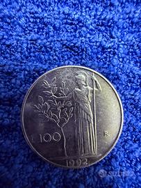Moneta da 100 lire piccola  della Rep.Ita.del 1992