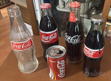 Coca Cola Lotto 4 bottiglie e 1 lattina anni 80-90
