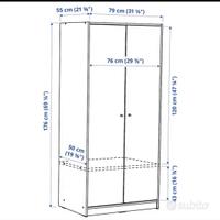 Mobile IKEA KLEPPSTAD guardaroba con 2 ante 79x176