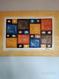 Quadro astratto x arte Tainos arancio