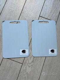 Set di 2 taglieri di acciaio inox 29x20 nuovi