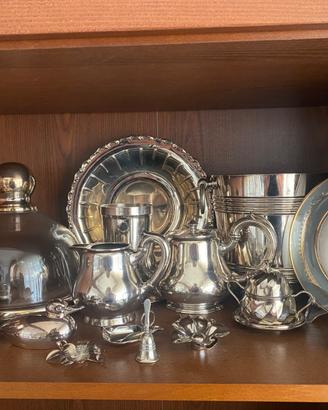 Collezione oggetti metallo argentato d'epoca
