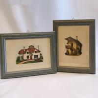 Coppia di quadretti francesi tema campagna