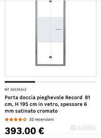 porta doccia pieghevole