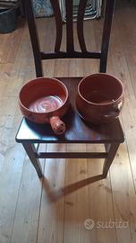 Set 1 tegame e 1 pentola in terracotta