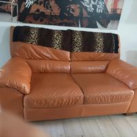 DIVANO 2 POSTI VERA PELLE POLTRONE SOFA'