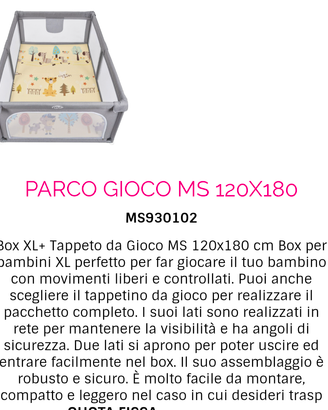 Parco giochi/ box