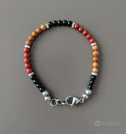 Bracciale diaspro e ossidiana
