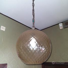 Lampadario boccia vetro anni '70