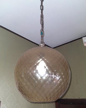 Lampadario boccia vetro anni '70