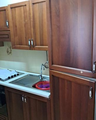 Cucina lineare in legno massello