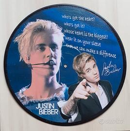 Vinile 33 giri da parete omaggio a Justin Bieber