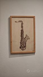 Sax Tenore Selmer Mark VI Pirografia fatta a mano