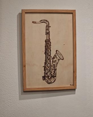 Sax Tenore Selmer Mark VI Pirografia fatta a mano