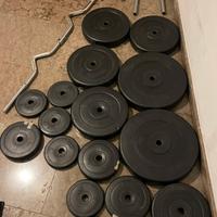 HOME GYM-Dischi+bilanceri+Struttura multifunzione