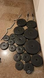 HOME GYM-Dischi+bilanceri+Struttura multifunzione